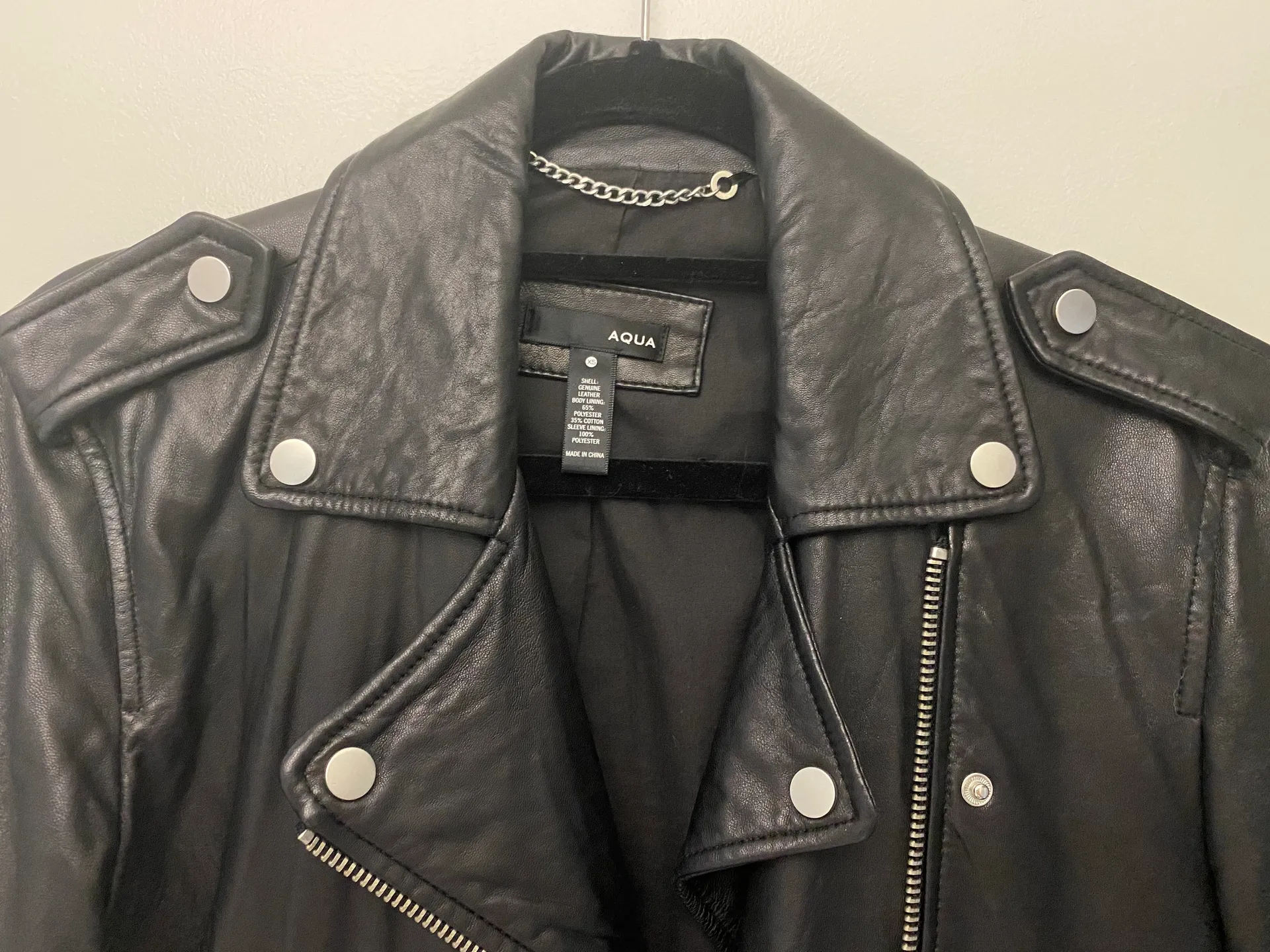 AQUA Black Faux Leather Jacket - Image 2