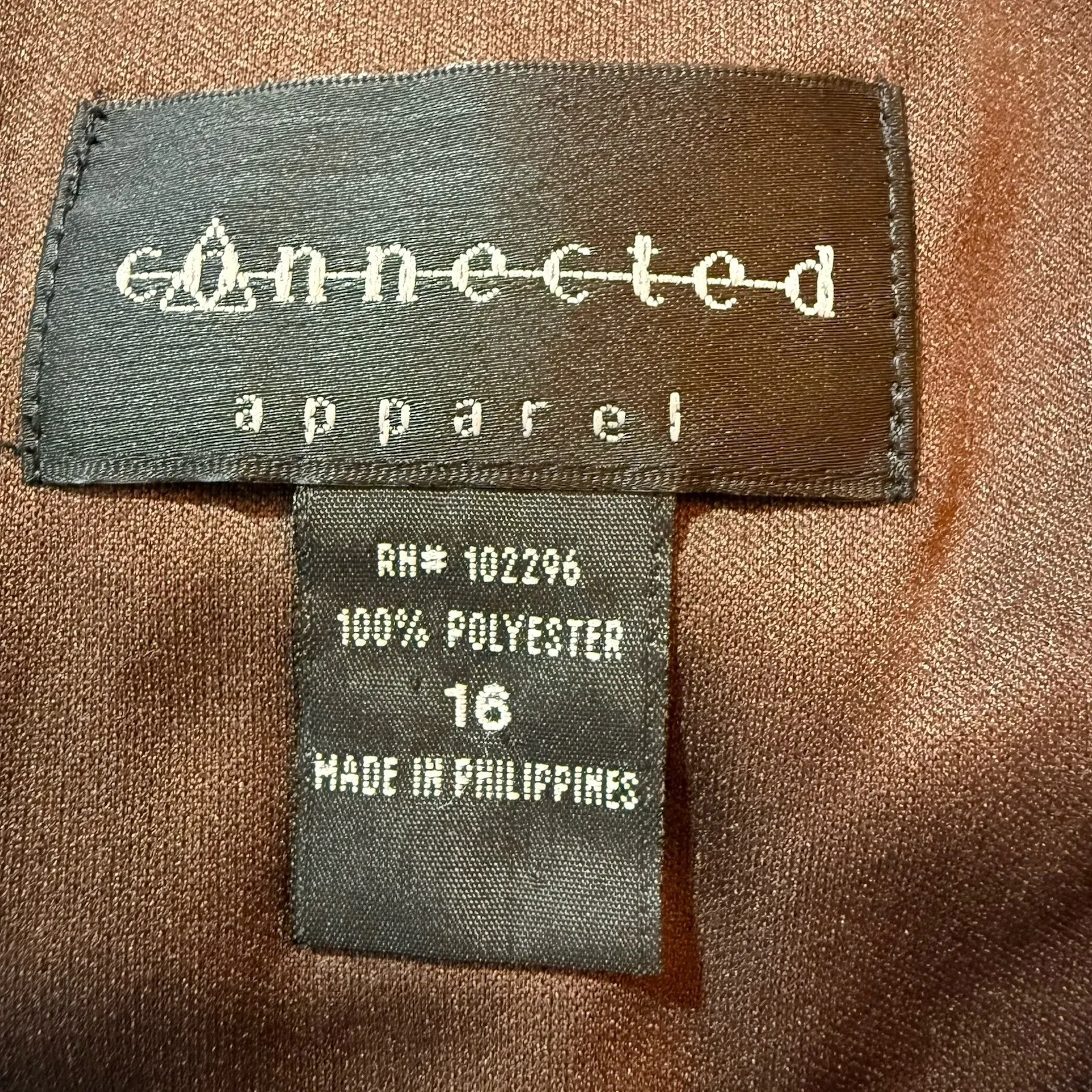 Connected Apparel Y2K Babydoll Dress Sz 16 Brown Drop Waist‎ Bow Chiffon Overlay - Image 10