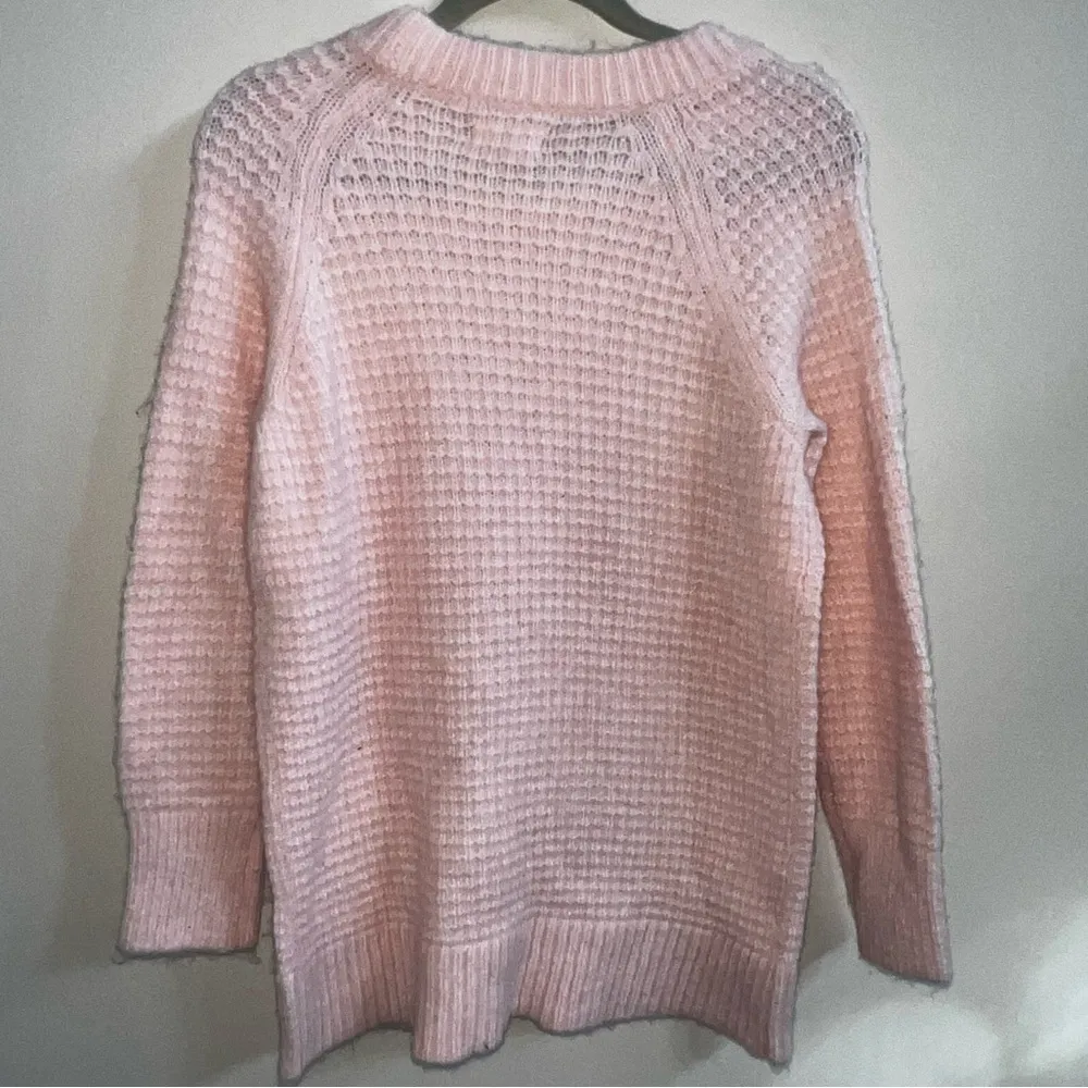 Lou & Grey Texturestitch Waffle Knit Alpaca Blend Sweater Pink Small - Image 5