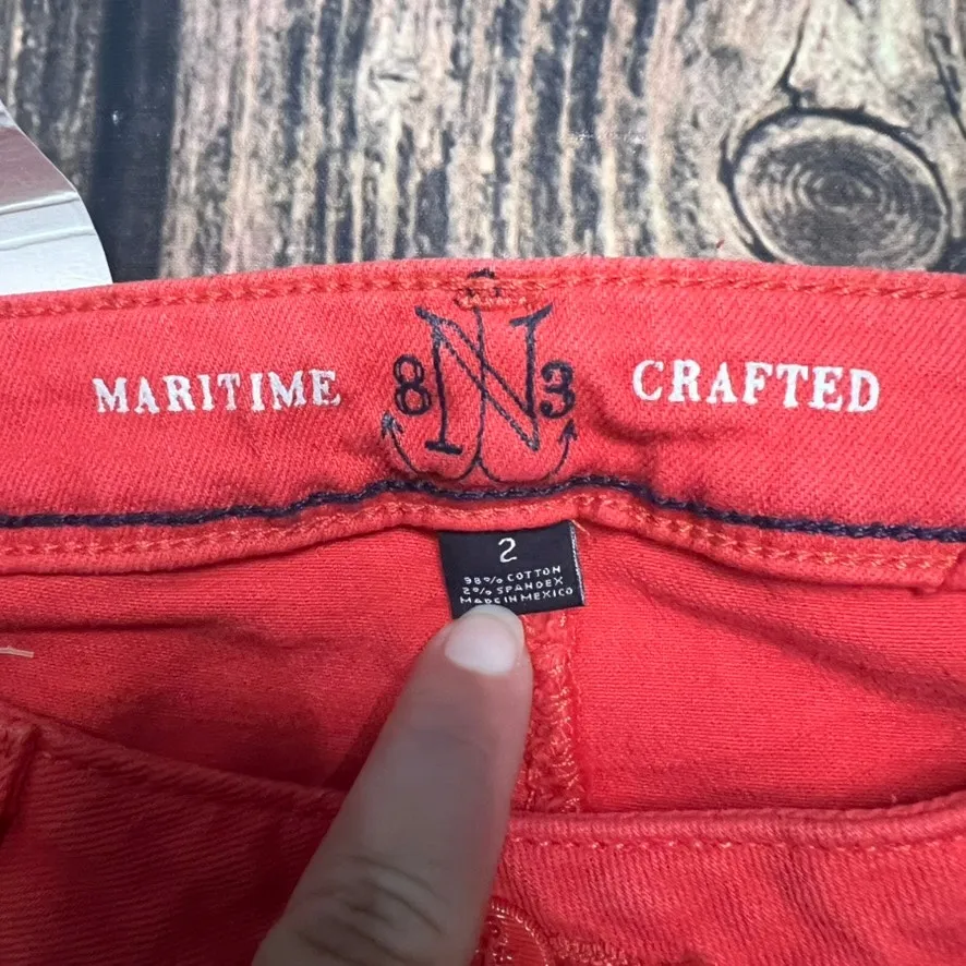 NWT‎ Nautica Women's Red Skinny Jeans Size 2 Slim Fit Denim - Image 3