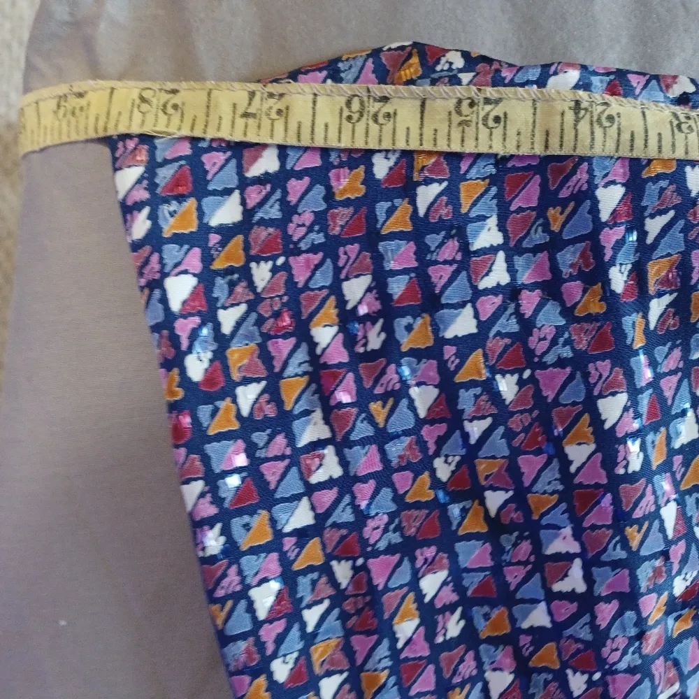 Studio 1 New York vintage groovy purple pink geometric fit & flare dress size 12 - Image 12