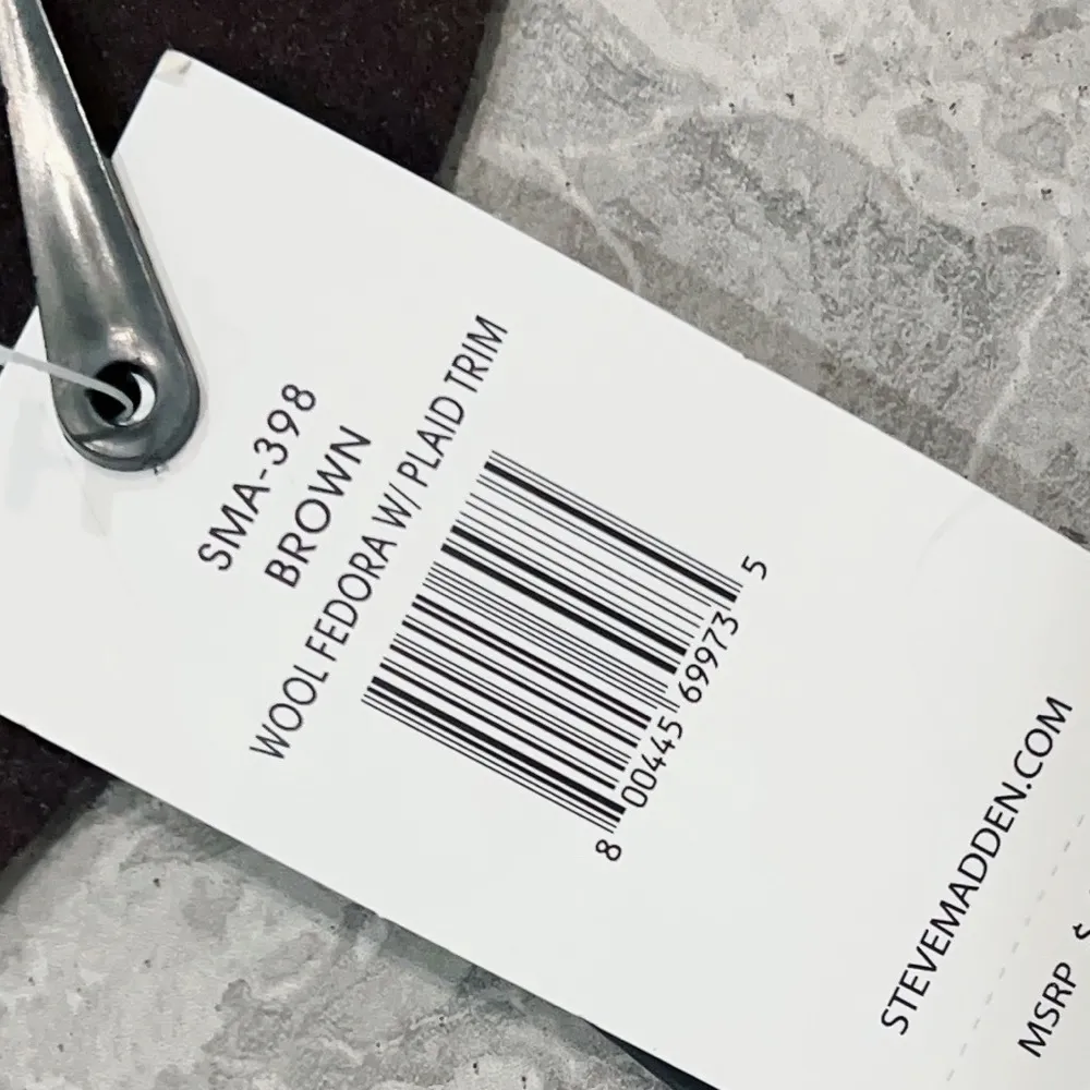 NWT Steve Madden Wool Fedora Hat Plaid A Lovely Hat! in Brown, New with Tag - Image 4