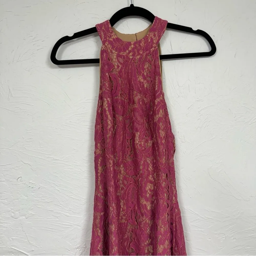 Dress The Population Pink Lace Mini Dress Womens S Sleeveless Cocktail Formal - Image 4