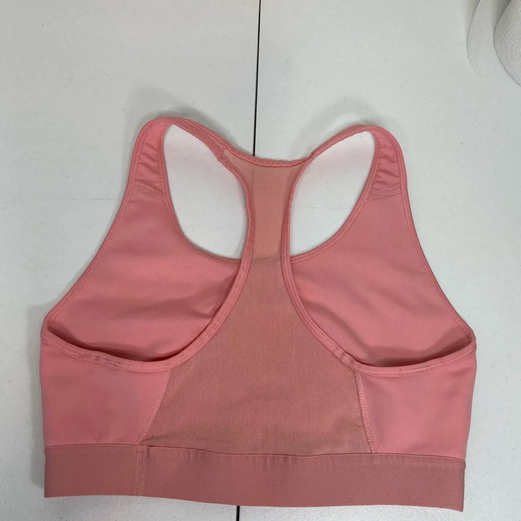 EUC Adidas women’s light pink logo‎ decal racerback mesh high support sports bra - Image 3