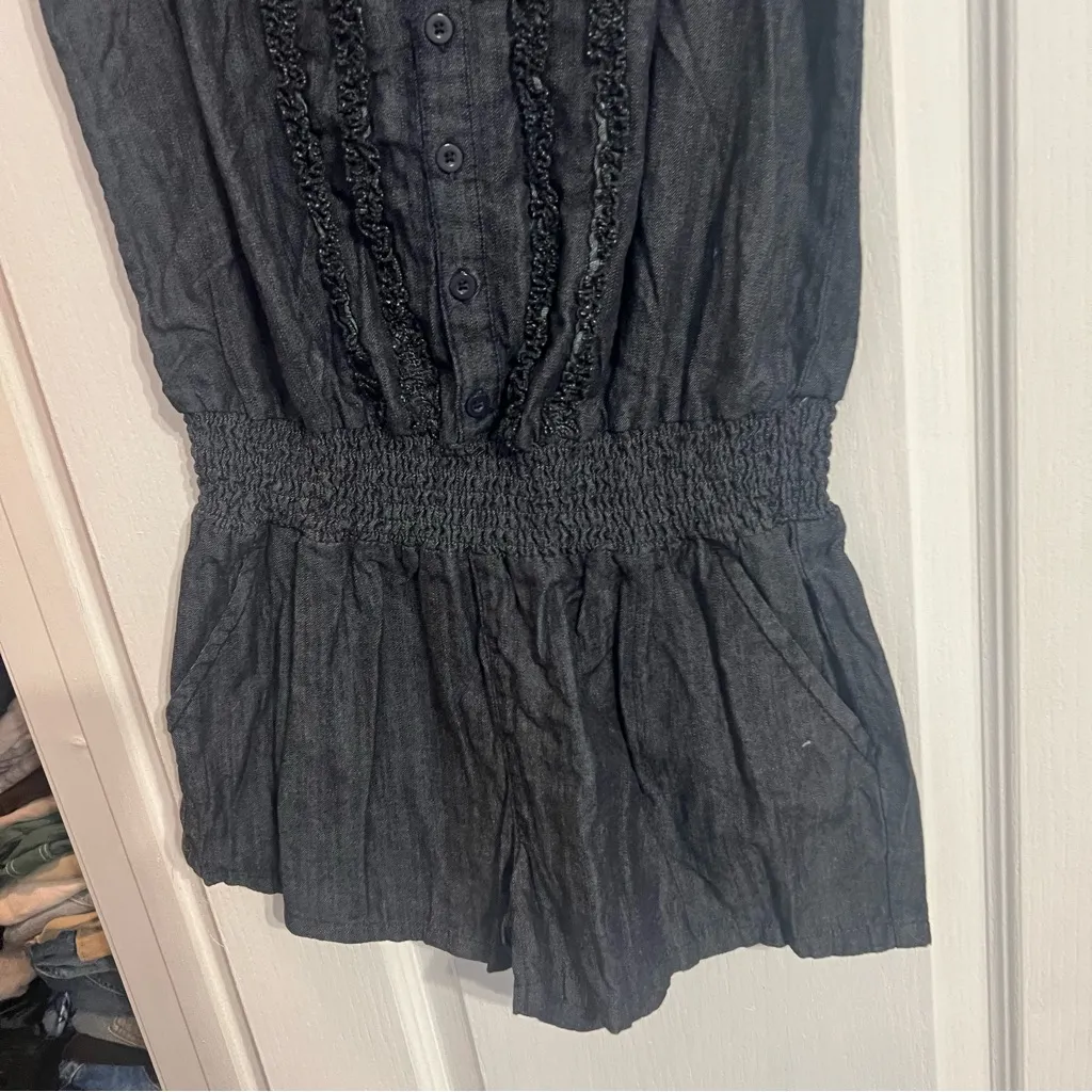 Mudd  jean ruffle  Romper - Image 2