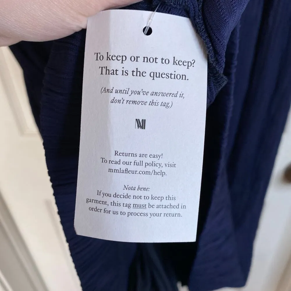 NWT MM LAFLEUR Oak Dress Aegean Blue Navy Crinkle Plus Size 20 New Office - Image 10