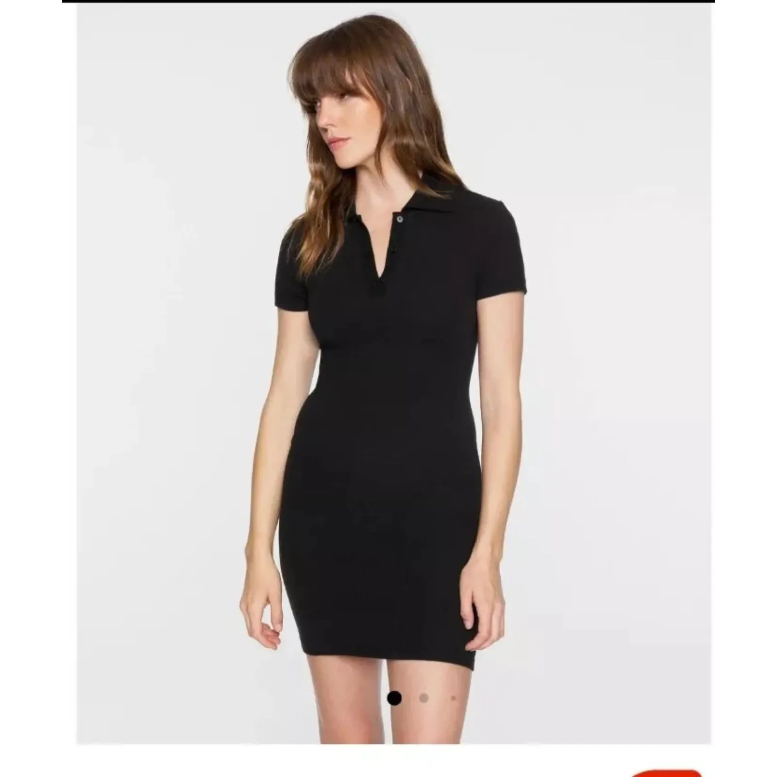 PAM &‎ GELA Polo Ribbed Mini Dress Black Small - Image 2