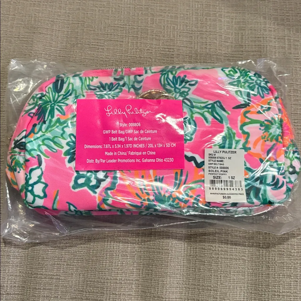 Lilly Pulitzer belt bag NEW Soleil Pink Perfect Poppy - Image 3