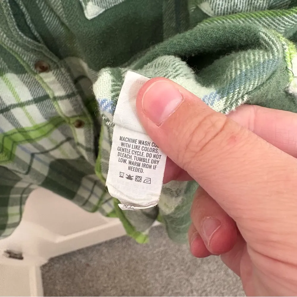 Aerie Green Oversized Button Up Flannel - Image 8