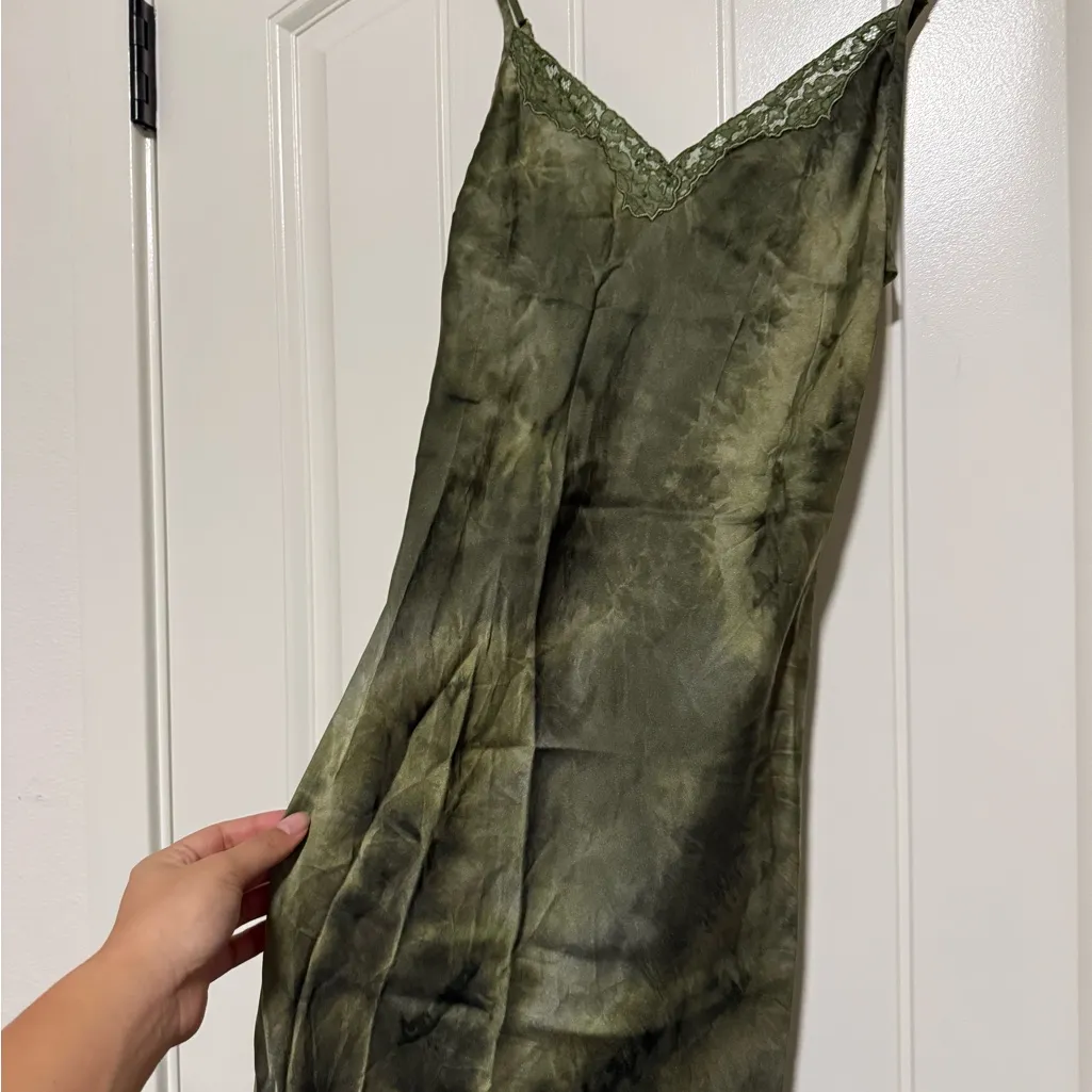 Mes Demoiselles Olive Silk slip Dress Green Size XS - Image 4