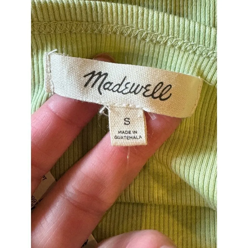 Madewell Shirt‎ Women Small Green Supima Cotton Rib Knit Halter Tank Top NWT - Image 9