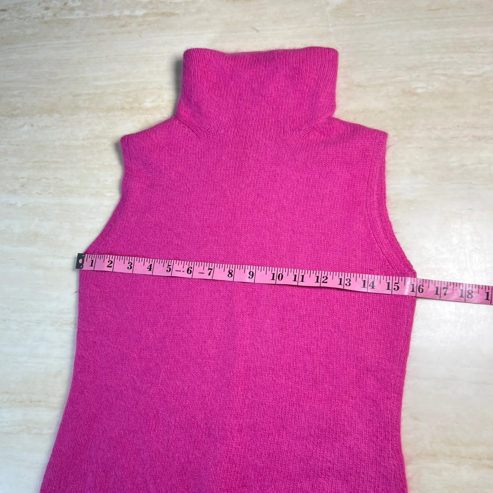 Ann Taylor LOFT Pink Knit Turtle Neck Sleeveless Sweater Top Women's M - Image 7