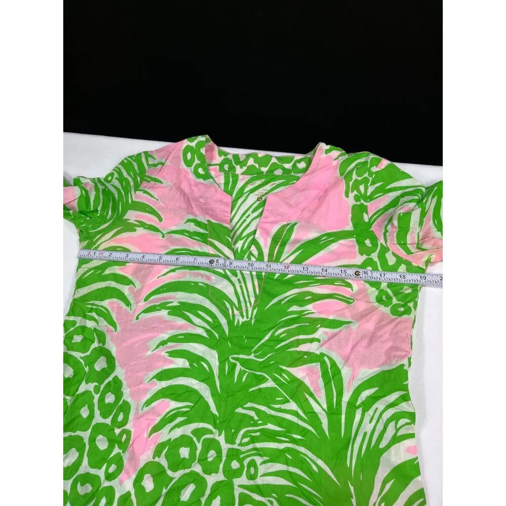 Lilly Pulitzer SKU 7934  Womens Pink Green Pineapple Print Cotton Top Size S - Image 3