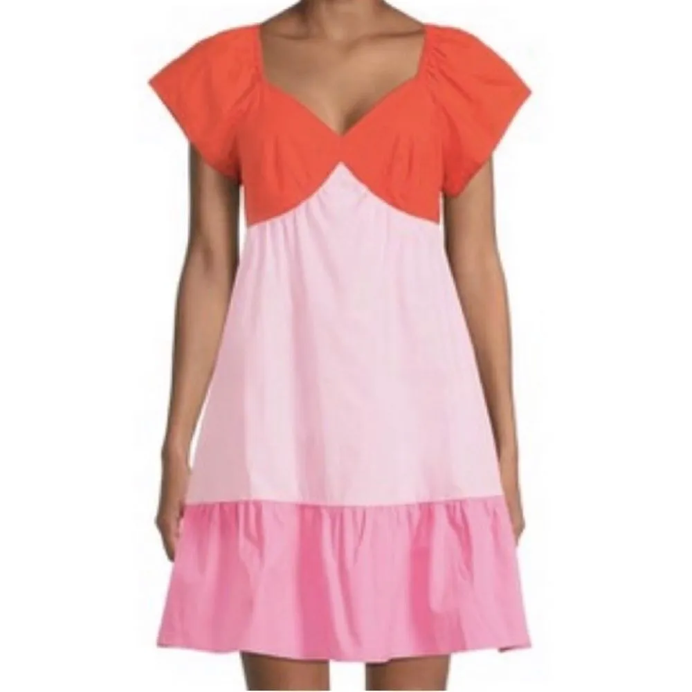 The Get Barbie Colorblock Pink/ Red Cotton Mini Dress S Pink - Image 2
