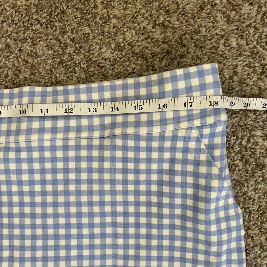 Duluth Trading Co Blue and White Gingham Women's NoGA Naturale Cotton Skort Size L - Image 9