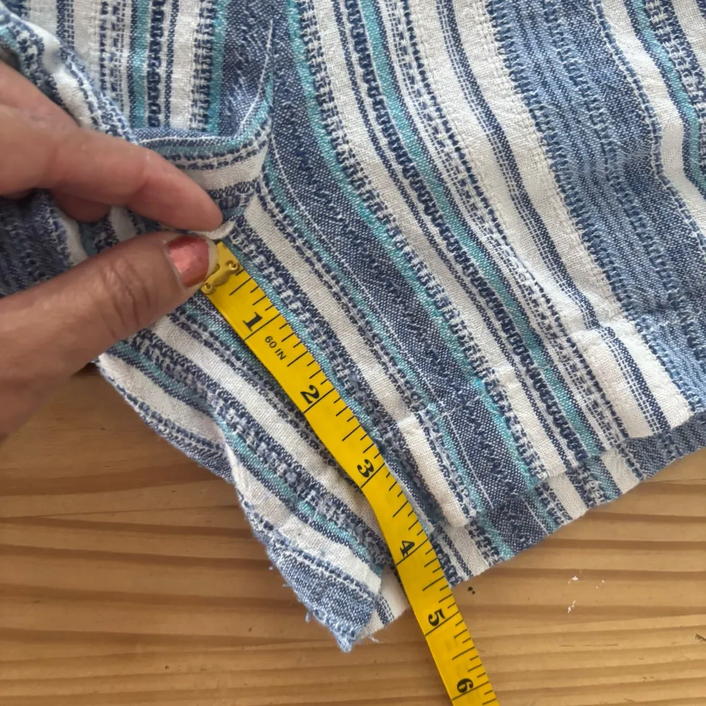 Briggs New York Blue and White High Waist Striped Shorts - Image 7