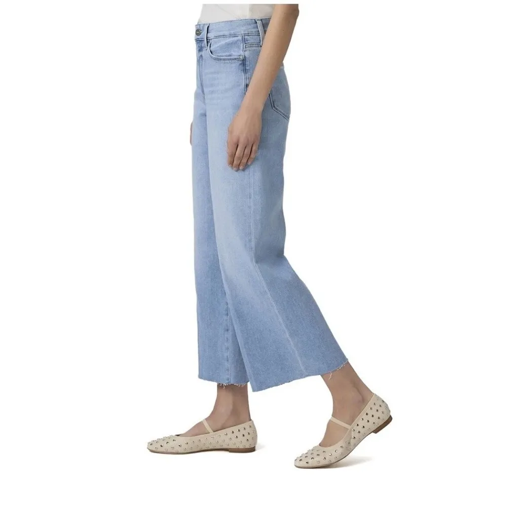 Paige Jeans 26 Petite Anessa Cropped Wide Leg Denim High Rise Hipster Trousers - Image 3