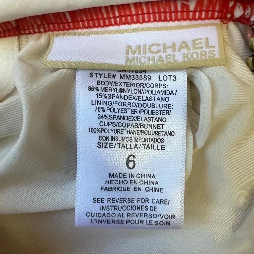 bandeau tie dye one piece swimsuit with removable strap size 6 - Image 10