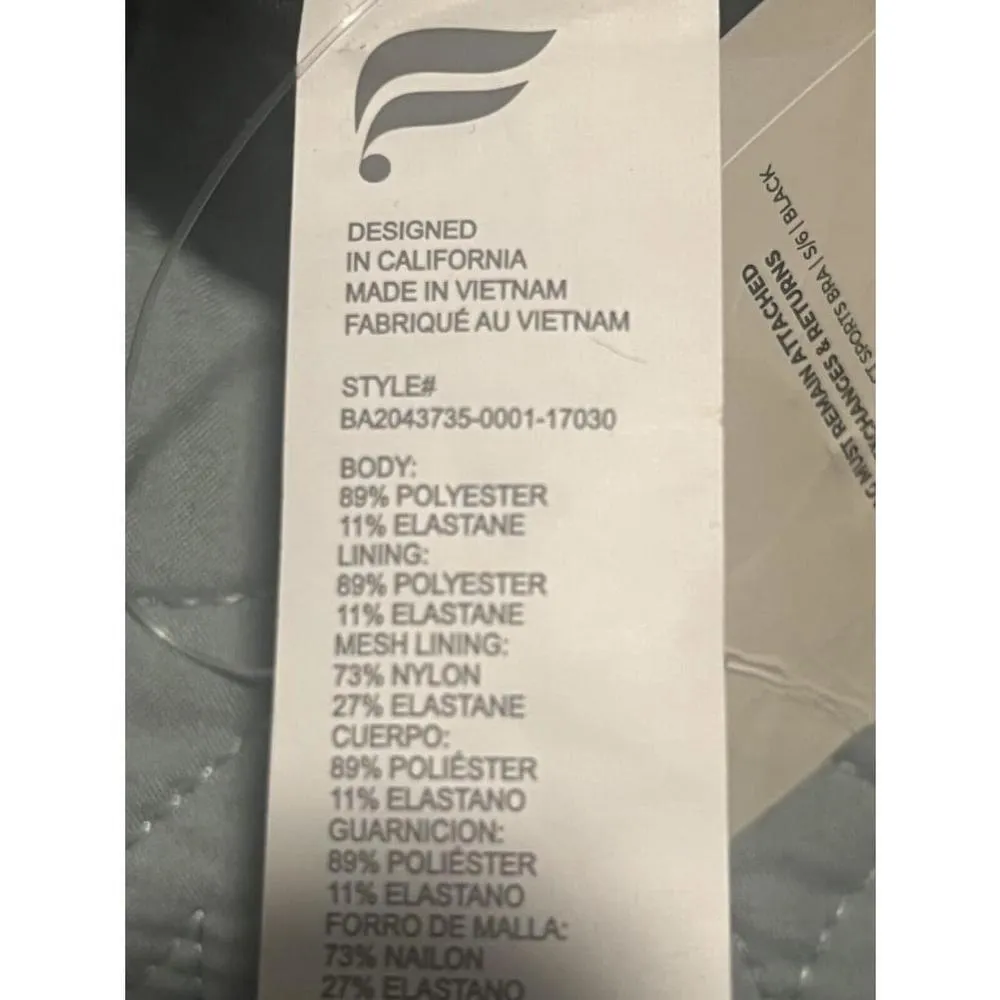 Fabletics Sports Bra Womens Small Boost Impact Black Athletic Gym Running Yoga - Image 5