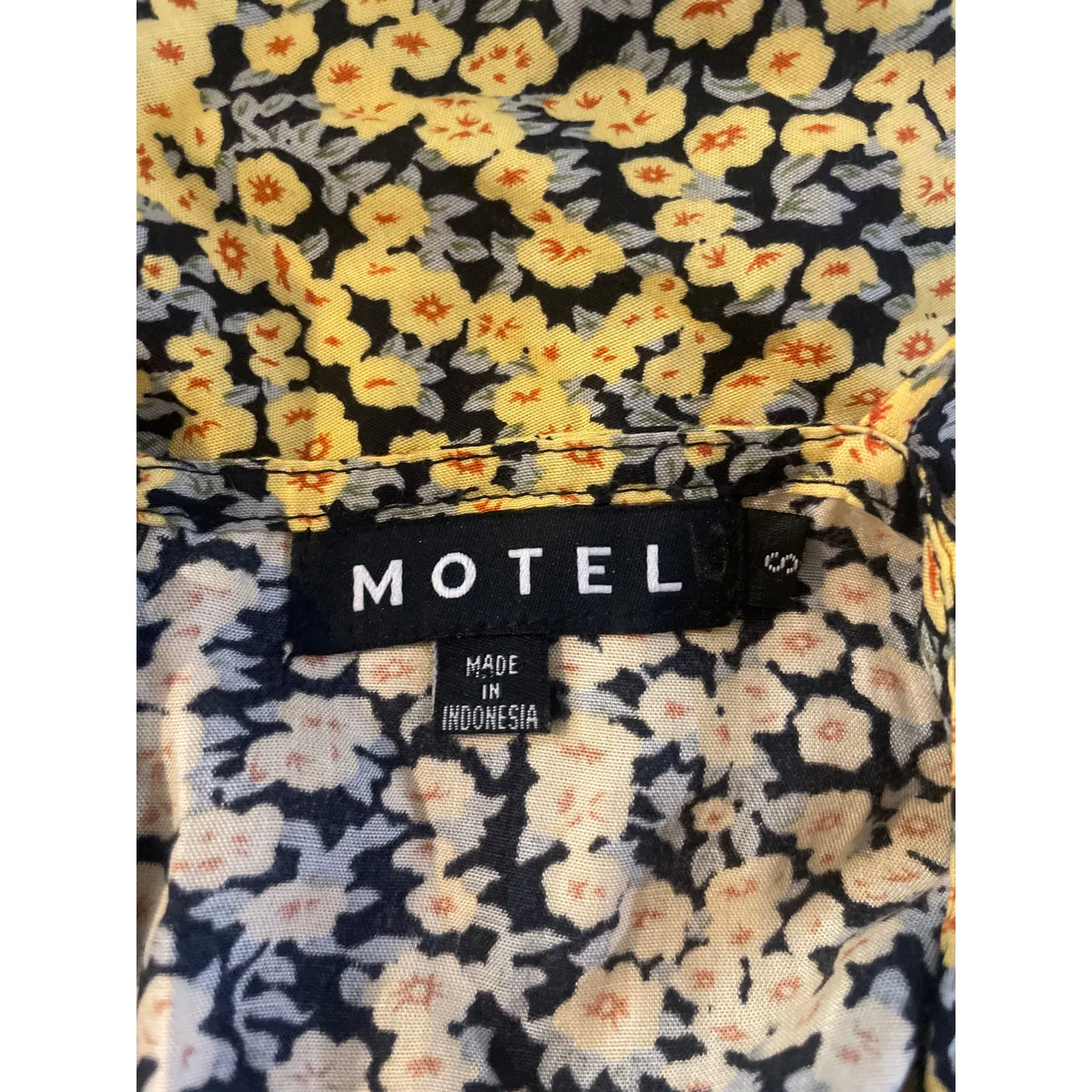 MOTEL Mala Mini Babydoll Slip Dress Ditsy Floral Milkmaid Size Small S Yellow - Image 5