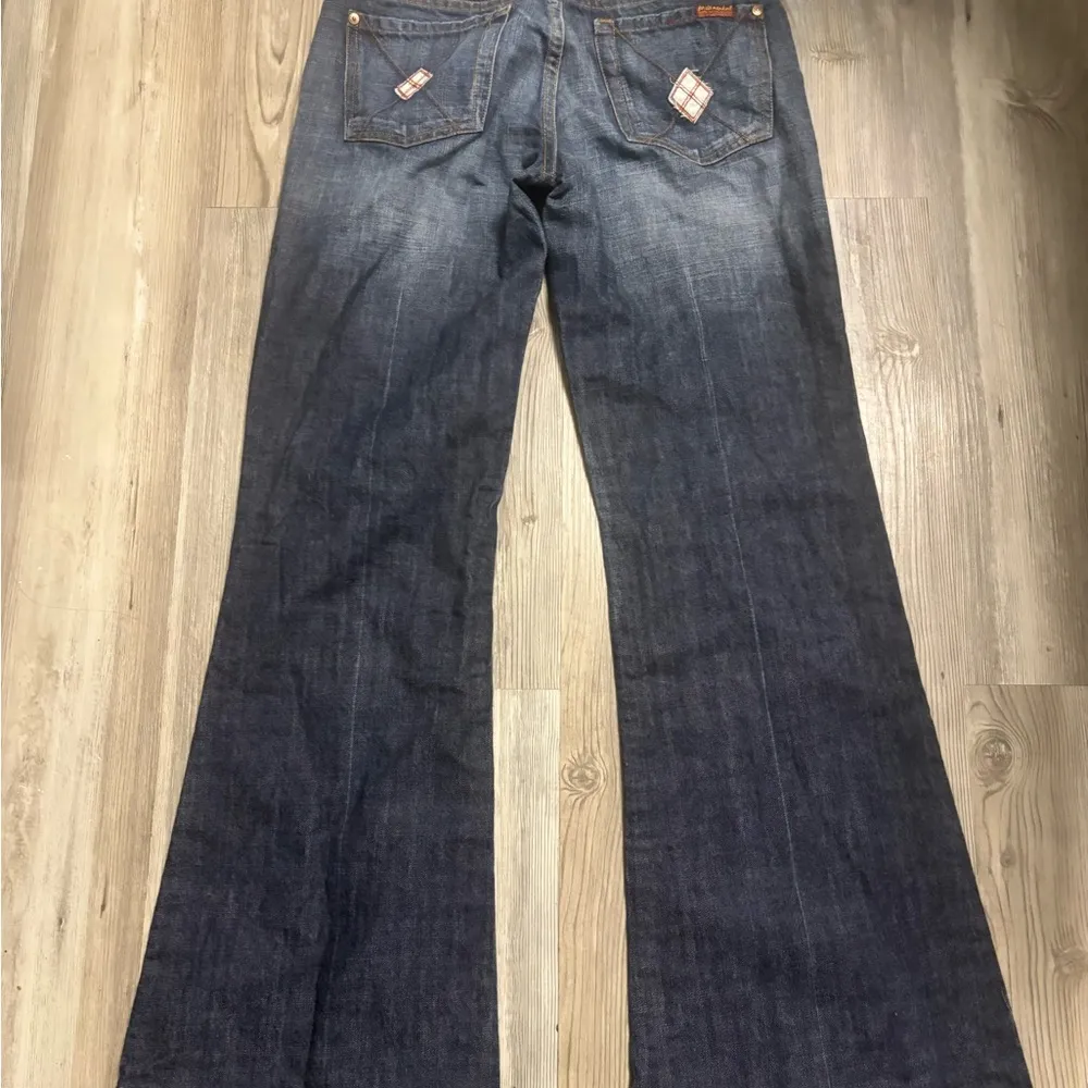 7 For All Man Kind Dark wash flare jeans with a 27”waist and 30" inseam #flares - Image 2