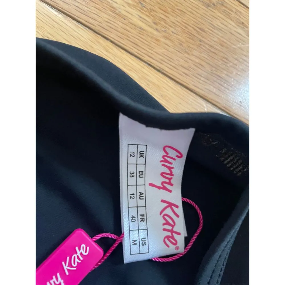 Curvy Kate CS4665 Maya High‎ Waist Bikini Brief in Red Leaf Print Size medium Black - Image 3