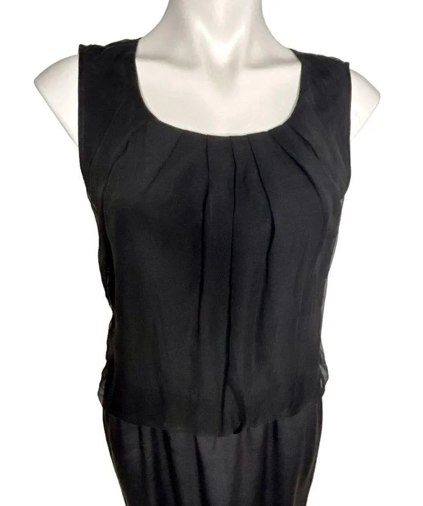 LAFAYETTE 148 Black Silk Blend Sleeveless Sheath Dress Size 4 Career Capsule - Image 2