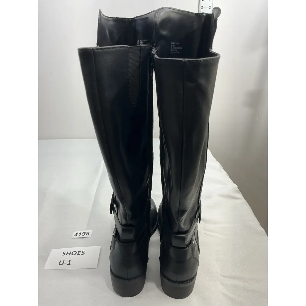 Womans WC AZ Cuala Knee High Riding Boots 8 M Black Full Zip Buckle Accent NWOT - Image 5