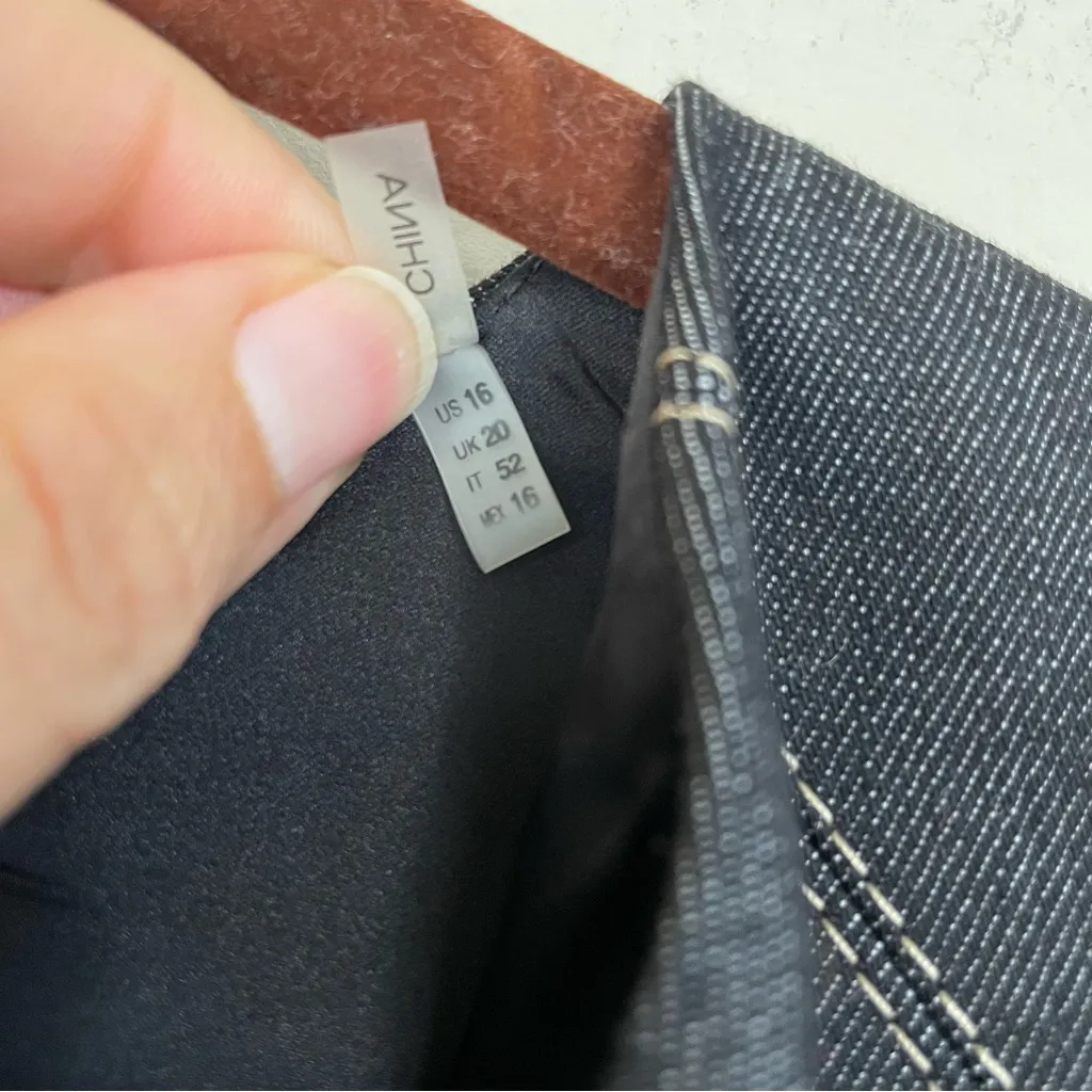 Elie Tahari Denim Fit & Flare Zip Dress Size 16 Preppy Western - Image 6