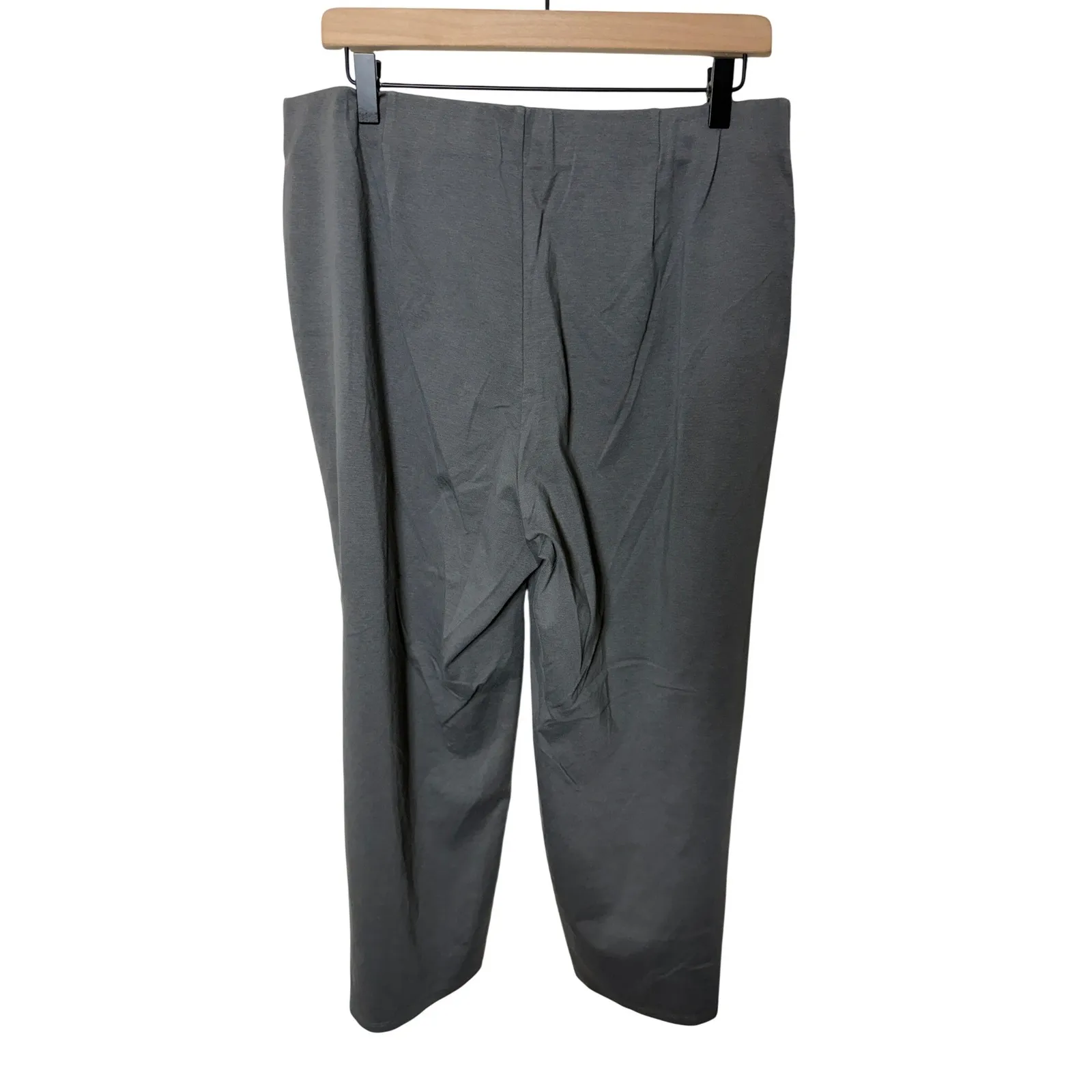 Eileen Fisher Gray Wide Leg Cropped Pants Size L Career Casual Normcore Basics - Image 6