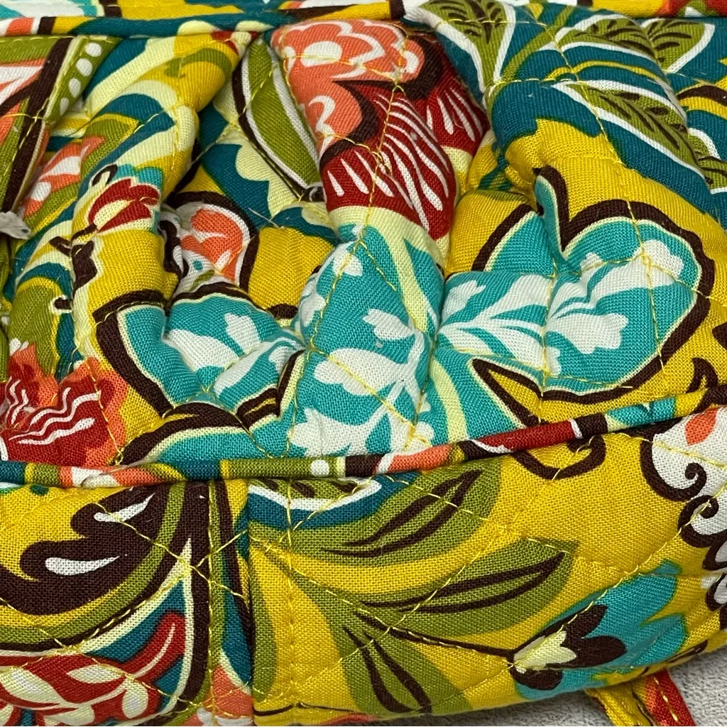 Vera Bradley Provencal Crossbody Bag Yellow Floral Paisley‎ Quilted Cotton - Image 7