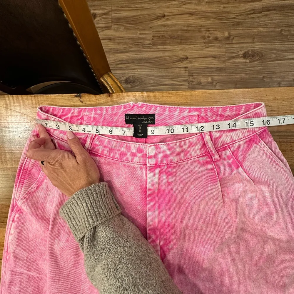 EUC House of Harlow 1960 Revolve Pink Flare Wide Leg Jeans Size 31 - Image 10