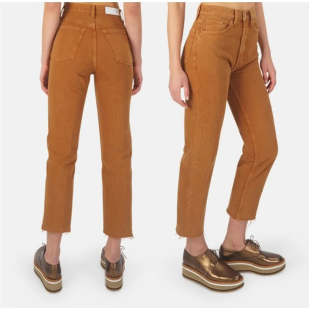 Re/Done Ultra High-Rise Stovepipe Jeans in Terracotta, Size 29 New w/Tag - Image 5