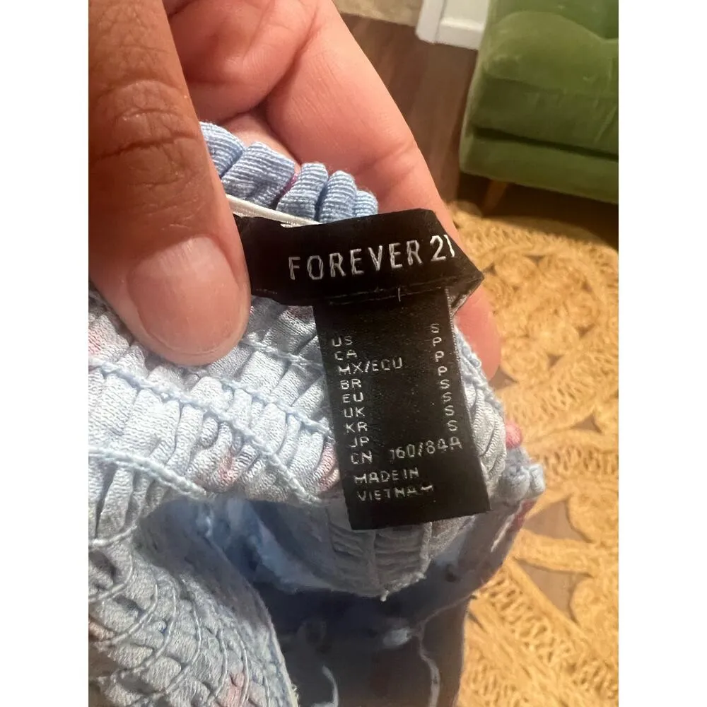 Women’s Shabby Chic Cottage Core Cropped Floral Rushed Romantic top Small - Image 6