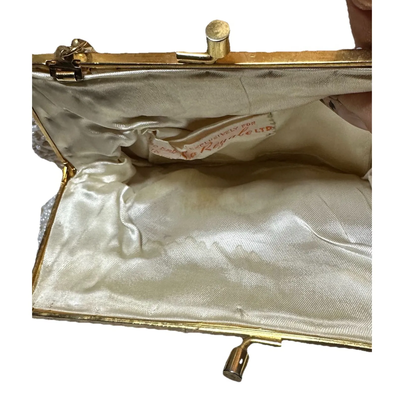 Vtg Beaded La Regale Clam Shell Pinch Style Evening Cocktail Purse Clutch 1950s - Image 11