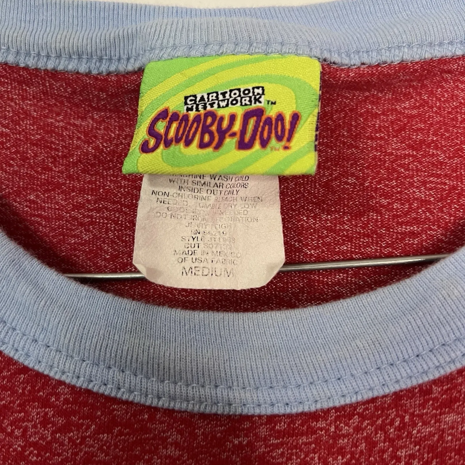 Vintage Scooby Doo Cartoon Shirt Ringer Women’s Graphic 68 Jersey Style Tee Red Size M - Image 4