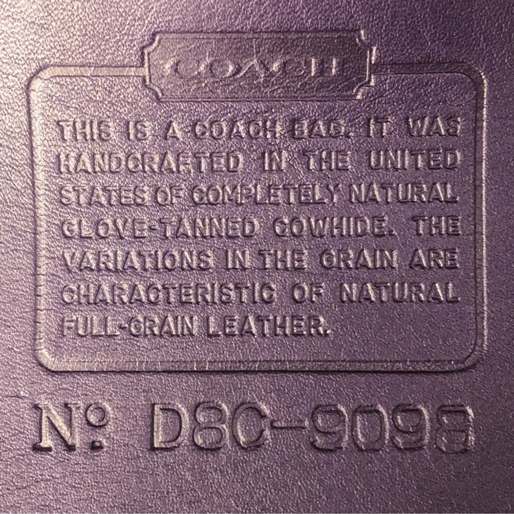 Vintage COACH TRIBECA Purple Glove Tanned Slim Bleeker Bucket Shoulder Bag 9098 - Image 11