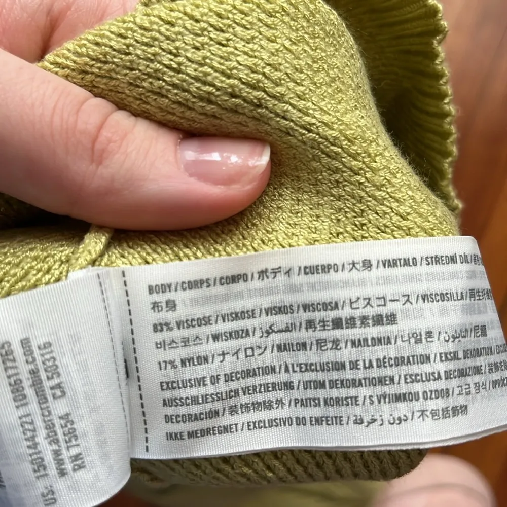 Abercrombie & Fitch Green Knit Contrast Crossback Tank Sz L - Image 6