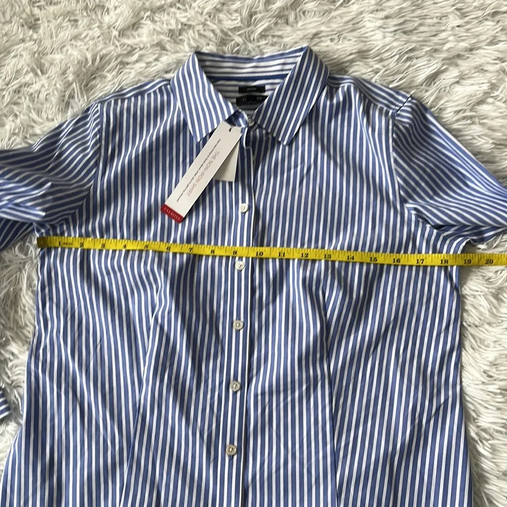 TALBOTS WOMEN’S PERFECT SHIRT  NON IRON BLUE WHITE STRIPE SIZE 6 - Image 6