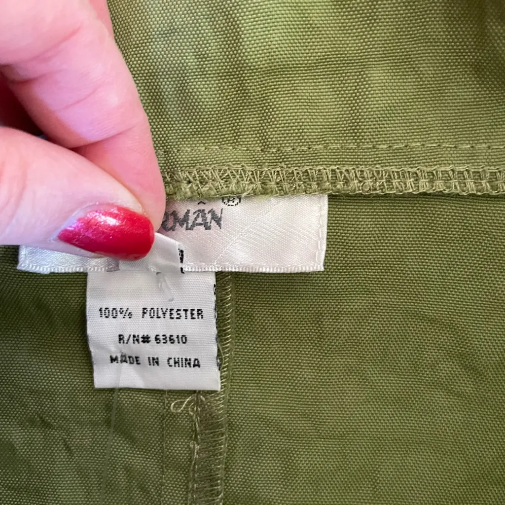 Green Peplum Button Up Jacket Collar Jacket Size M Size M - Image 6