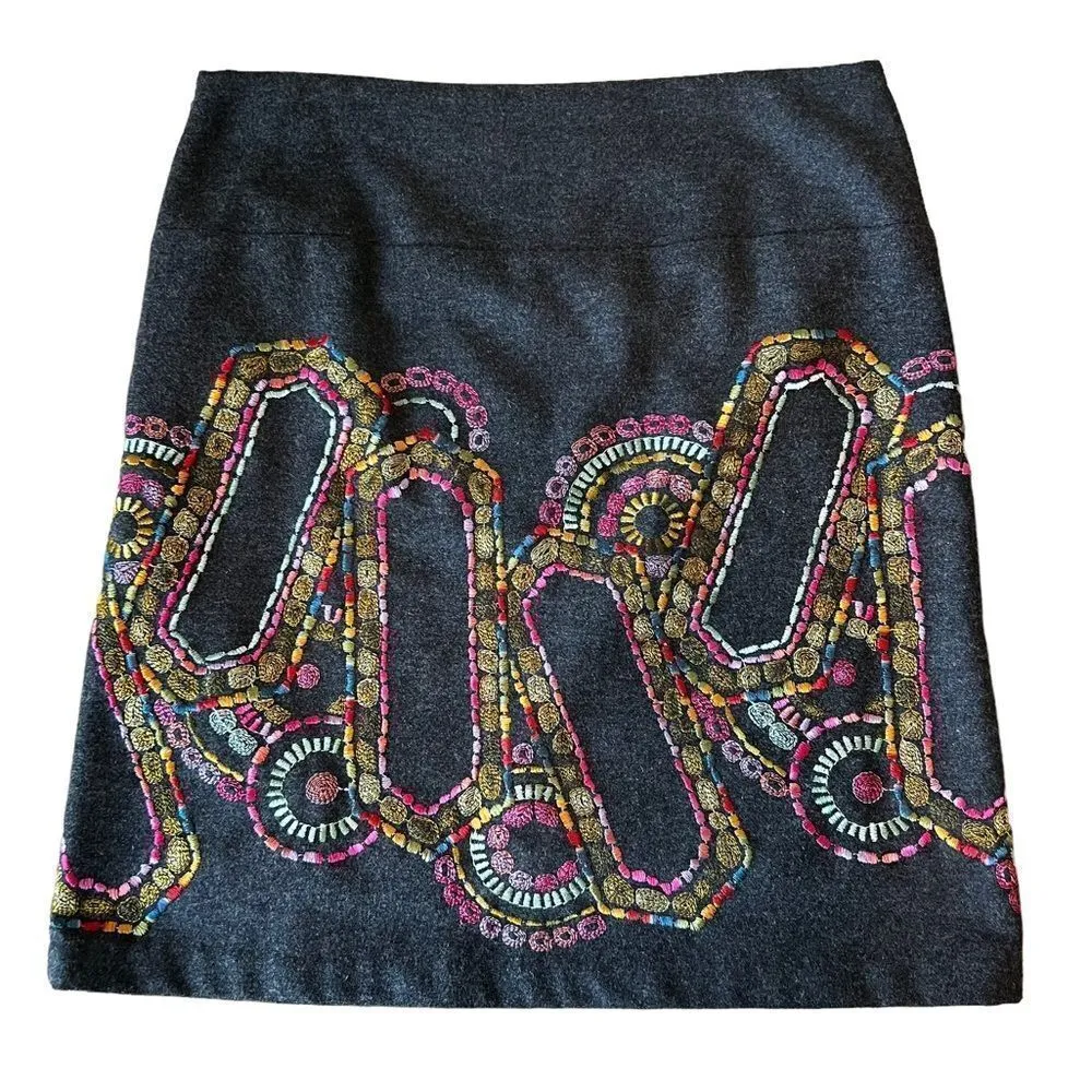 Sevier Skirts Custom Embroidered Skirt Gray Size undefined - Image 9
