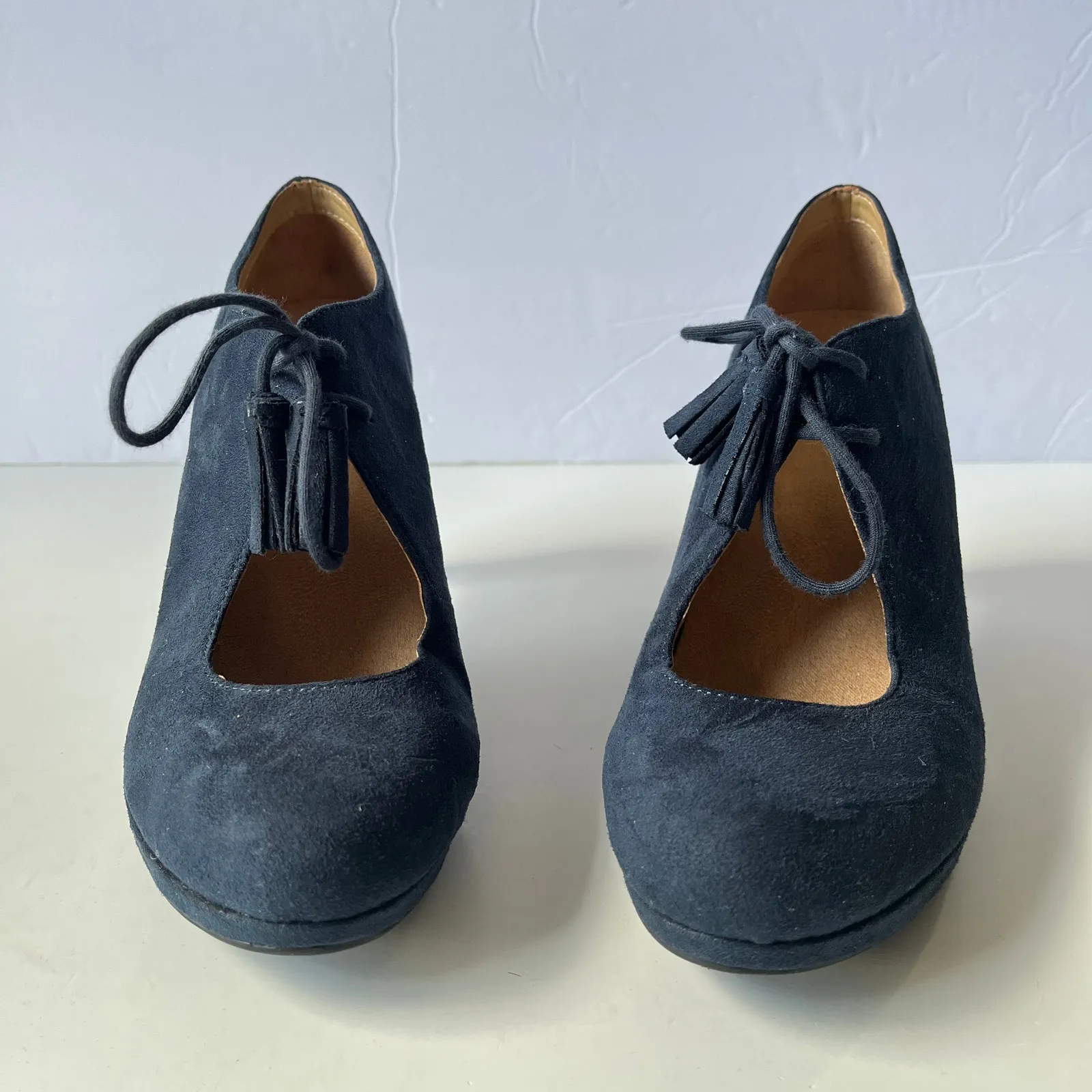 Naturalizer Paxton Heel Womens Shoes 6M Preppy Suede Tassel Retro Chic Comfort - Image 2