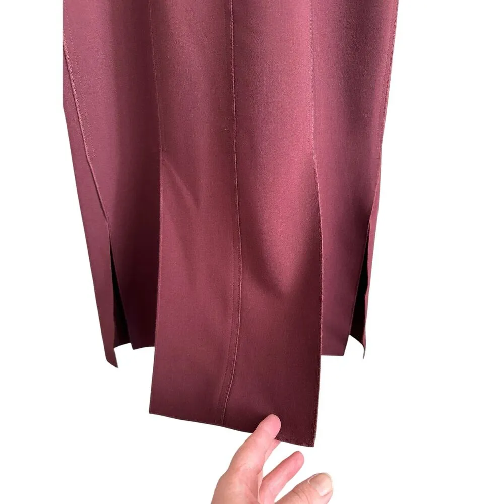 NEW Elizabeth and James Mireille Scoop Neck Sleeveless Ponte Burg Midi Dress 4 - Image 8