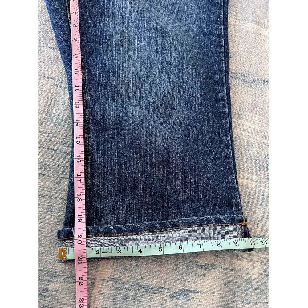 Baccini Cuffed Cropped Jeans w Embroidered Studded Pockets Size 18 - Image 6