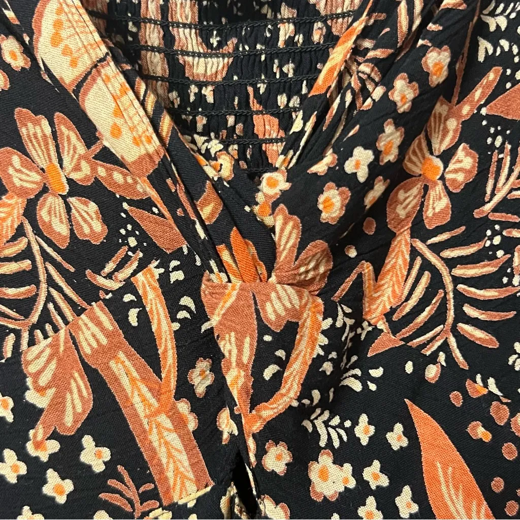 Angie Womens Floral Boho Maxi Dress Size M Puff Sleeve Cottage Prairie Peasant - Image 6