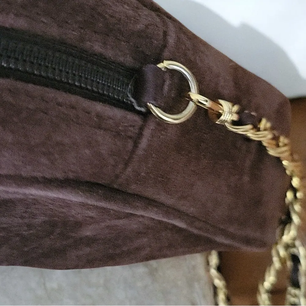 Austin's Designs Brown Suede Genuine Leather Crossbody Bag - Image 3