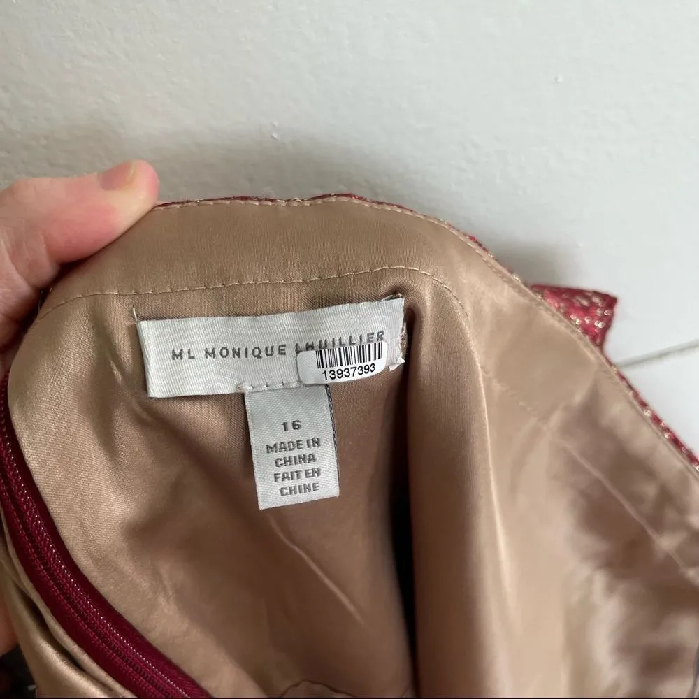 ML Monique Lhuillier Metallic Gown - Image 6