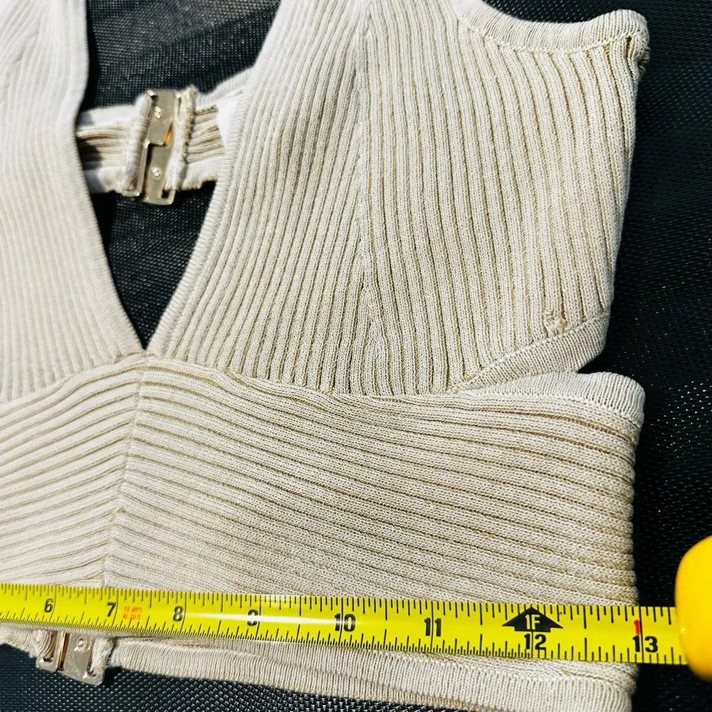 Sovere Knit Crop Top By Revolve Tan Beige Size M SOLD OUT $149 NWOT - Image 9