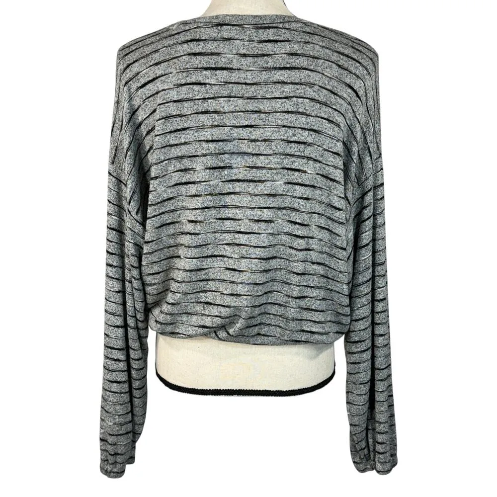 American Eagle Large Soft & Sexy Plush Top Striped Elastic Waist Long Sleeves - Image 6