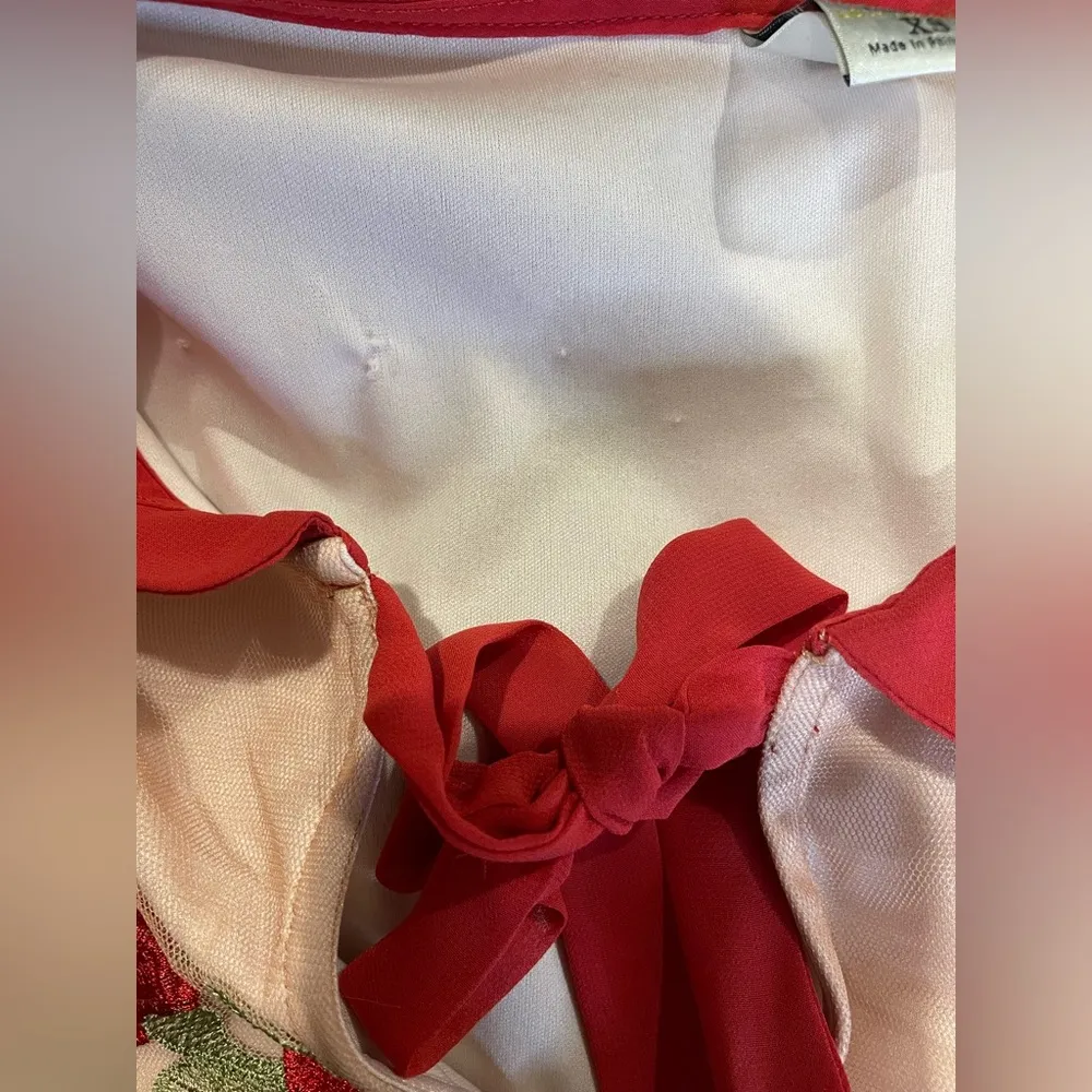 Disney X Lauren Conrad Snow White Embroidered Sleeveless Top size XS Pink - Image 5